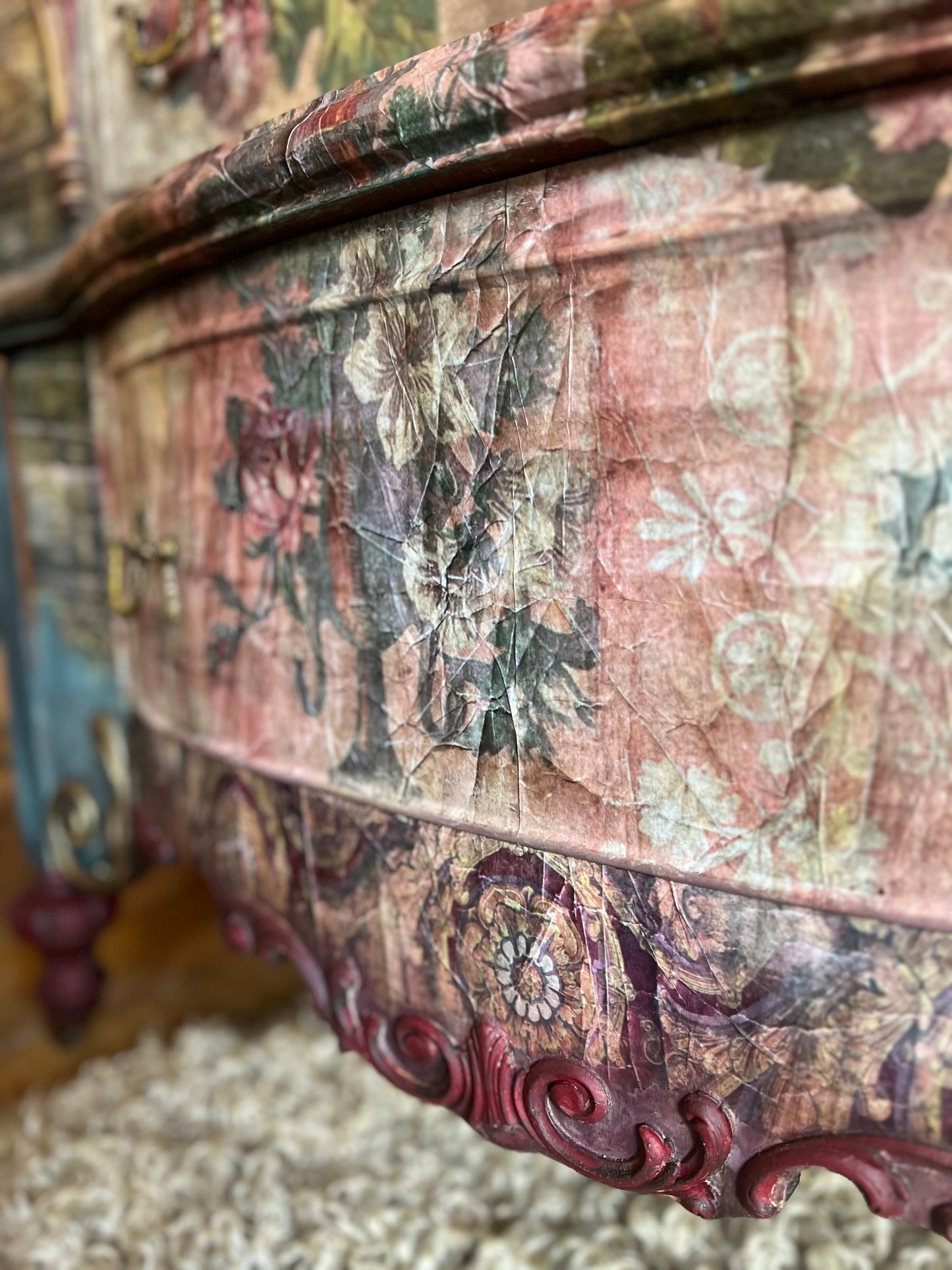 "Song Bird" / Hand Painted French Country Cottage Dresser / Garden Birds / Bohemian Dresser