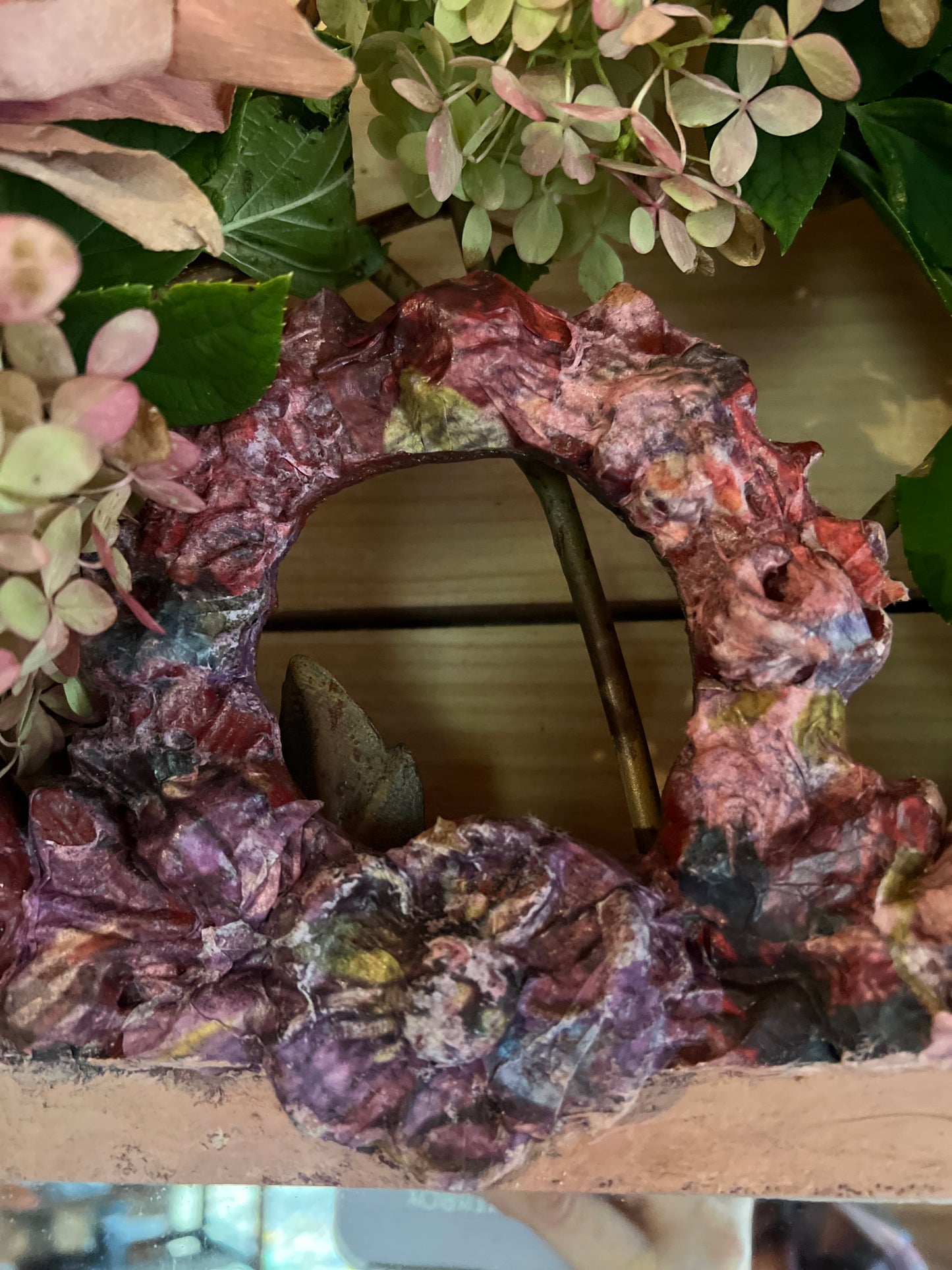 “Bloomstruck” Hand Painted Country Cottage Buffet / Shabby Floral Cottage Entryway Table / Cottage Core Furniture