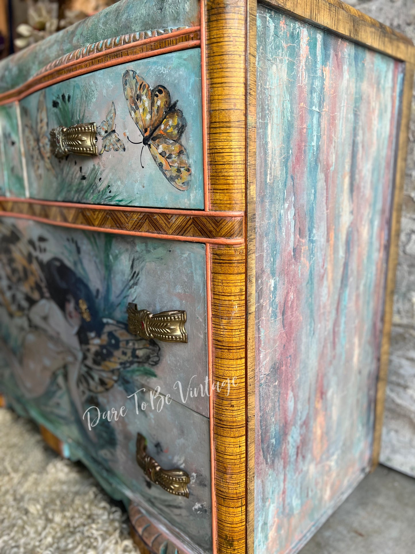 'Come Fly Away With Me' Hand Painted Butterfly Buffet / Dresser / Sideboard