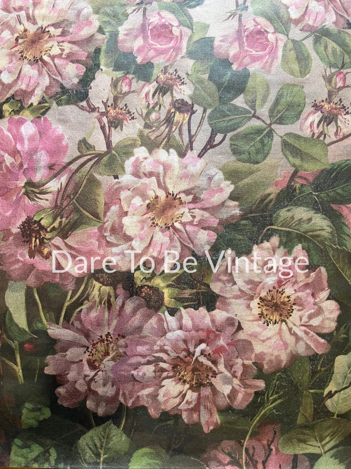 'Forgotten Relic' Faded Floral Bouquet Decoupage Paper