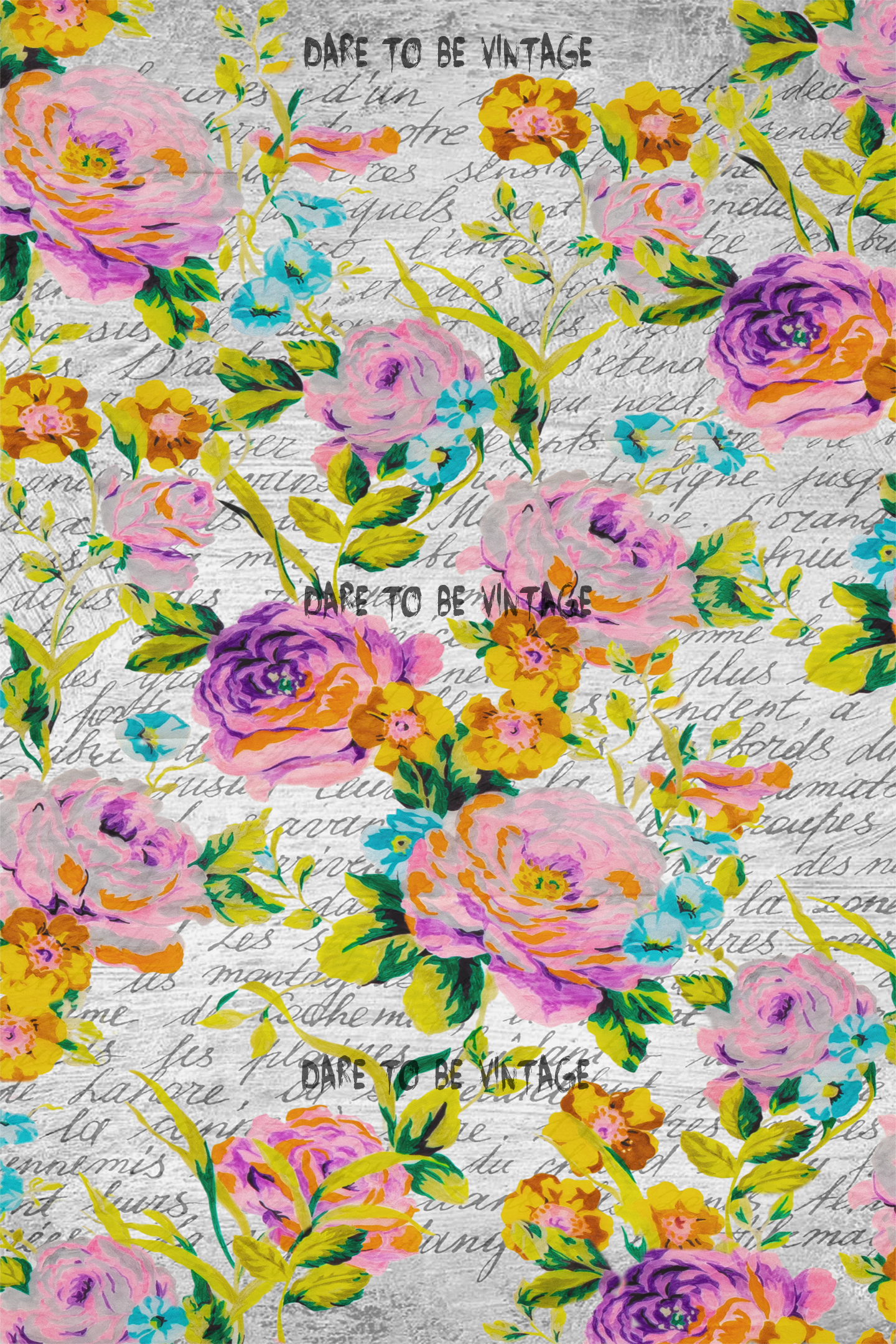 ‘Bird Of Paradise' Tropical Bird Floral Script Decoupage Paper