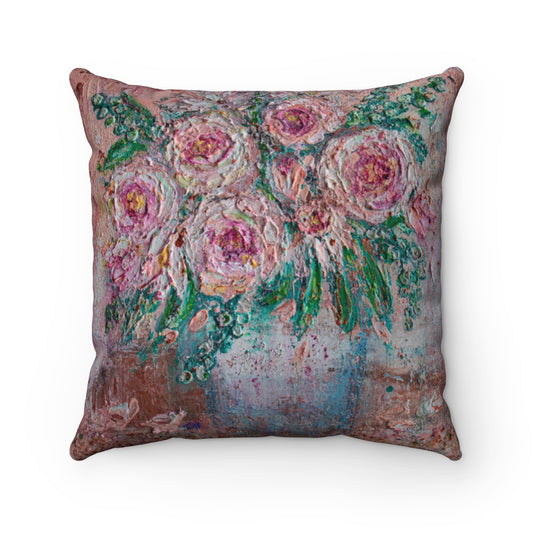 'Thrive' Floral Print Accent Pillow