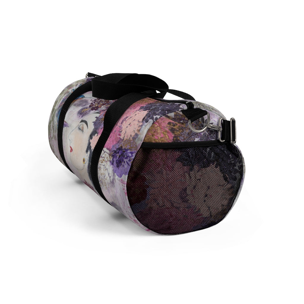 'Innocent Beauty' Floral Hummingbird Duffel Bag