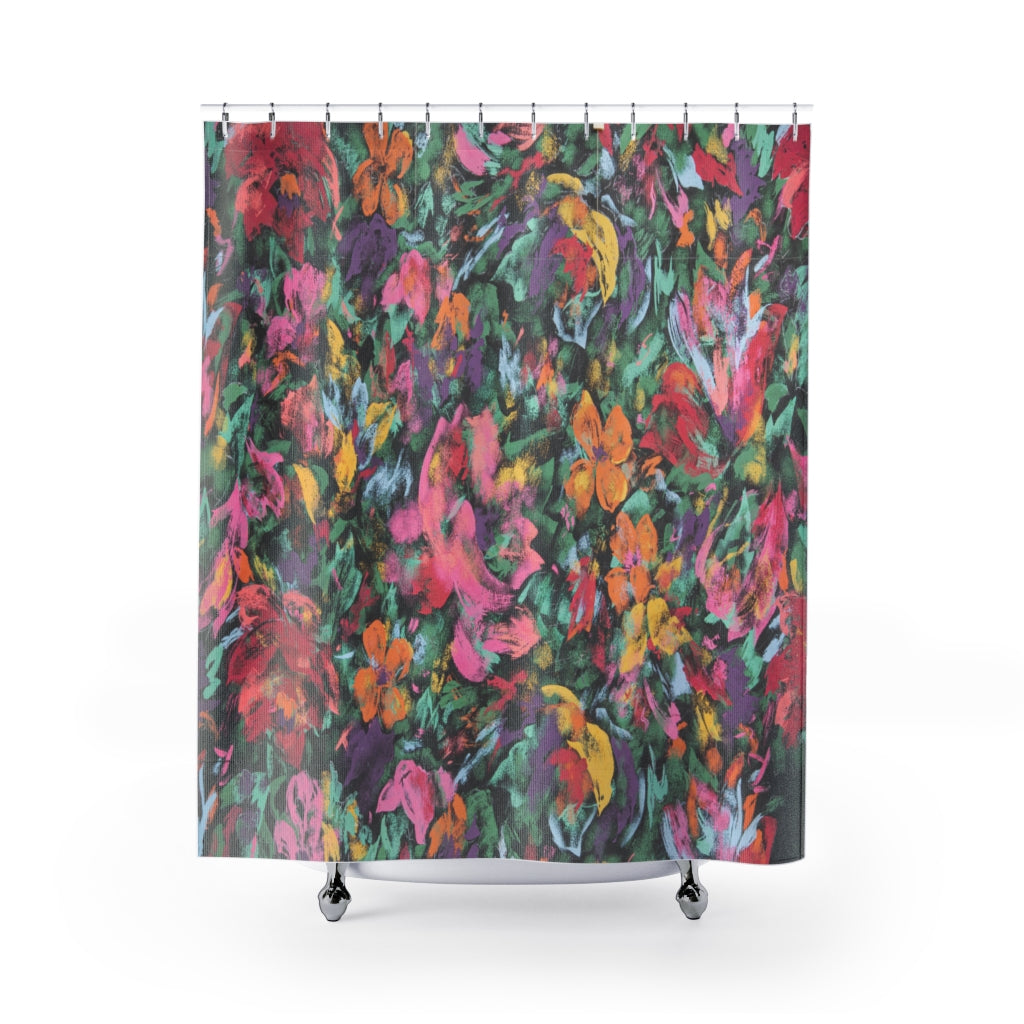 'Floral Romance' Abstract Floral Shower Curtain