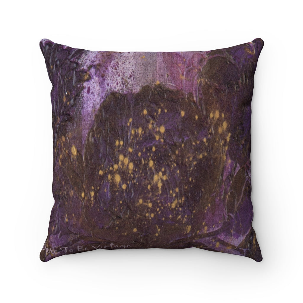 'Trailing Romance ' Purple Flowers Accent Pillow