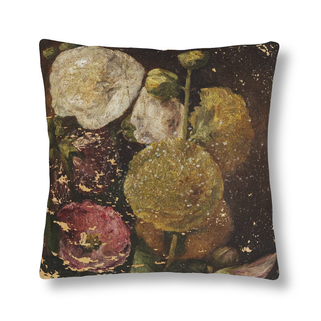 'Flirty Fleurs ' Rustic Floral Print Outdoor Pillow