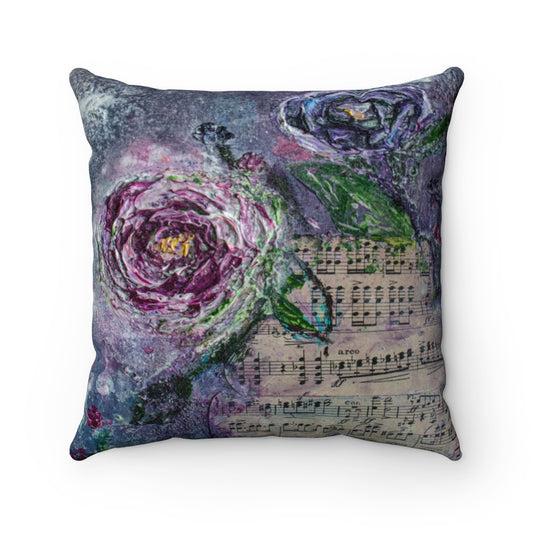 "Take A Waltz With Me' Abstract Floral Accent Pillow