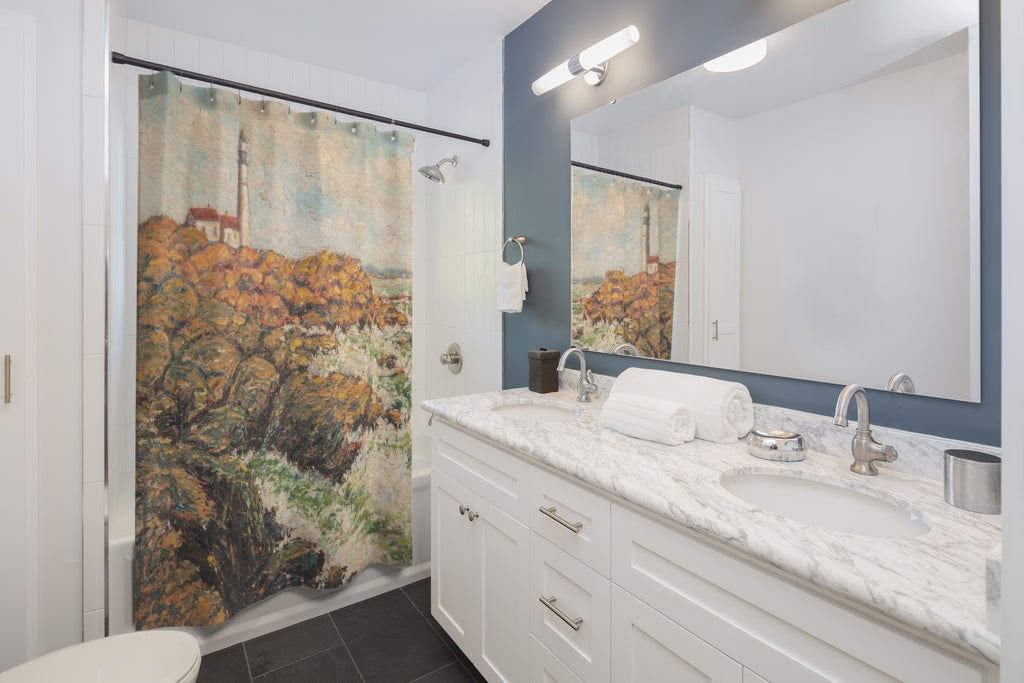 "Lighthouse Keeper" Lighthouse Coastal Shower Curtain