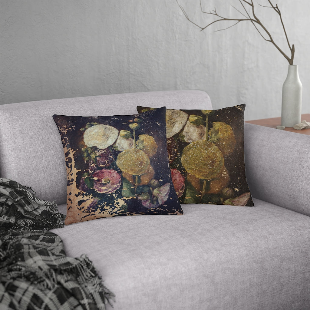 'Flirty Fleurs ' Rustic Floral Print Outdoor Pillow