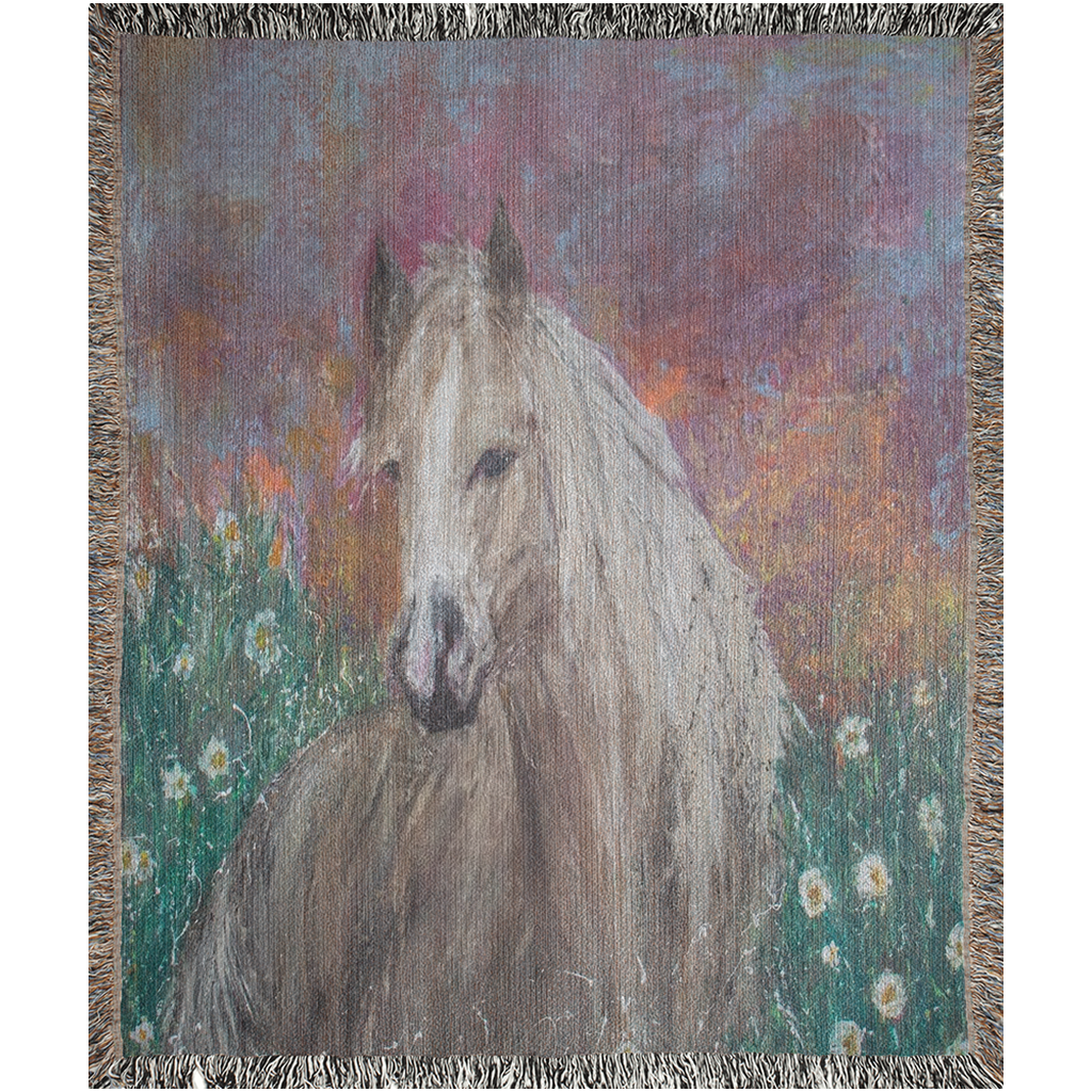 "Sallie Mae" Horse Woven Tapestry Blanket