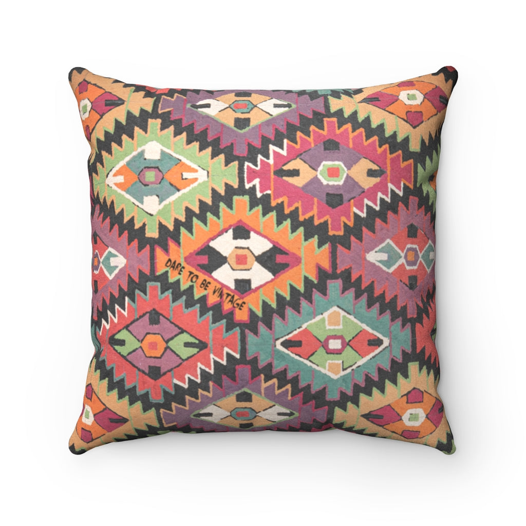 "The Hepburn Pillow" Geometric Faux Suede Square Pillow