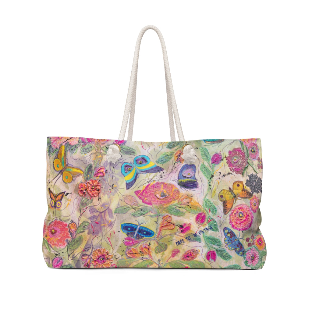 "You Give Me Butterflies" Butterflies Beach Tote Weekender Bag