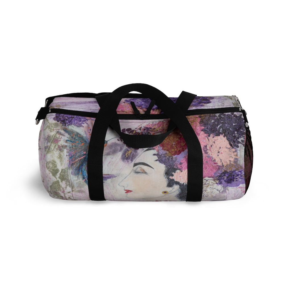 'Innocent Beauty' Floral Hummingbird Duffel Bag