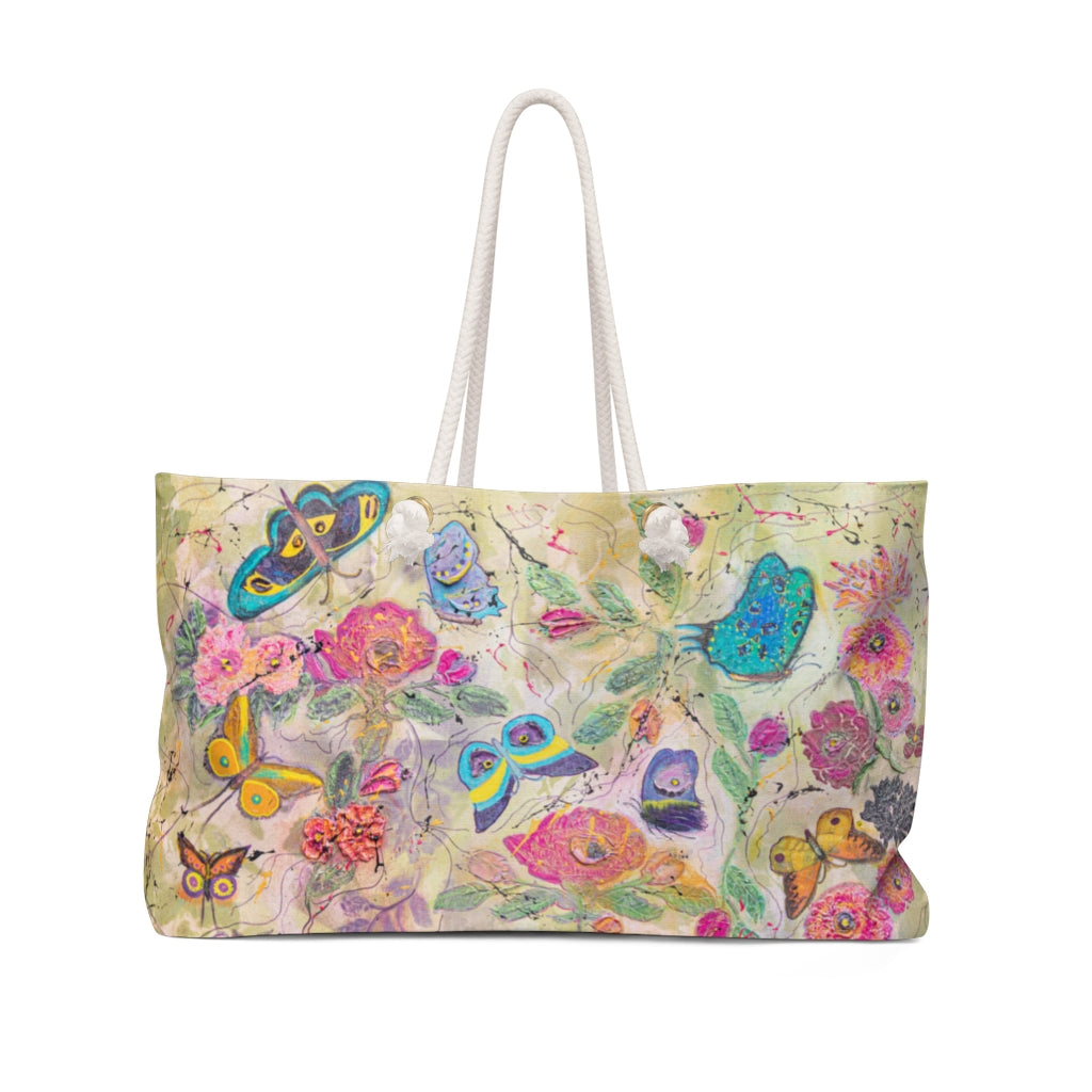 "You Give Me Butterflies" Butterflies Beach Tote Weekender Bag
