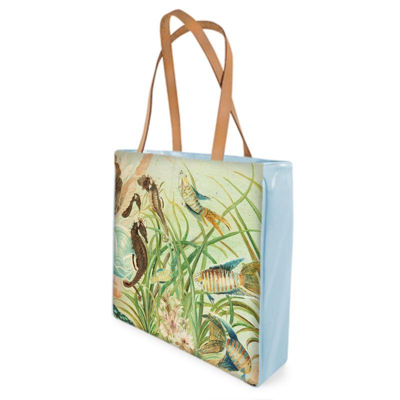 "Under The Sea" Fish Seahorse Coastal Beach Tote Weekender Bag