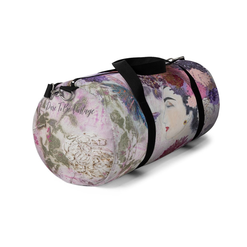 'Innocent Beauty' Floral Hummingbird Duffel Bag