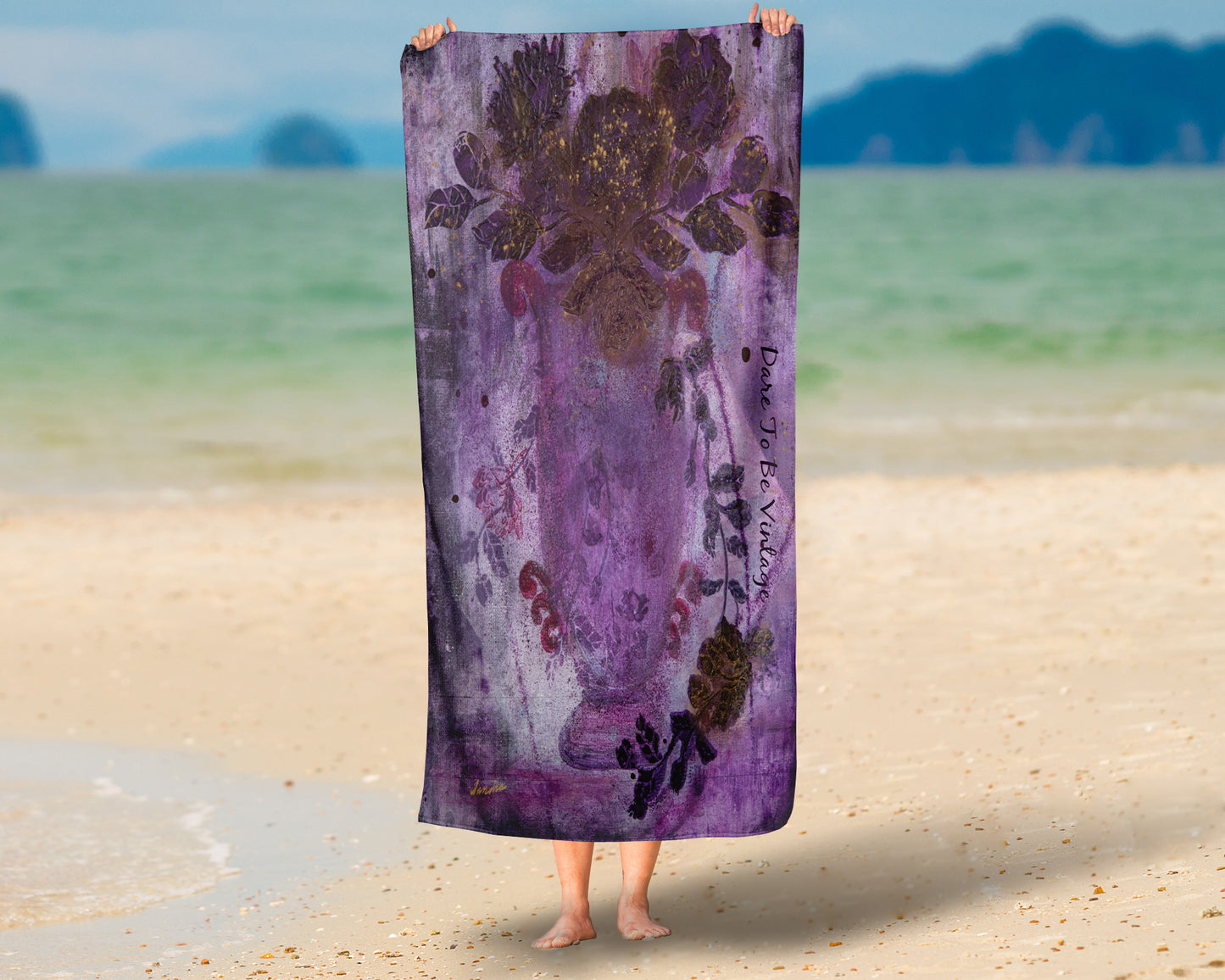 "Trailing Romance" Purple Floral Bouquet Shower Curtain