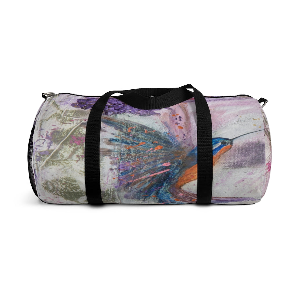 'Innocent Beauty' Floral Hummingbird Duffel Bag