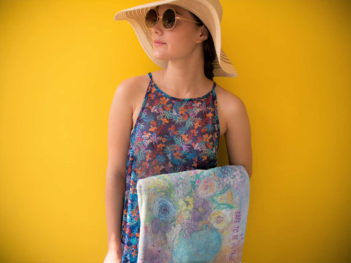 "Blooming Spring" Floral Beach Bath Towel