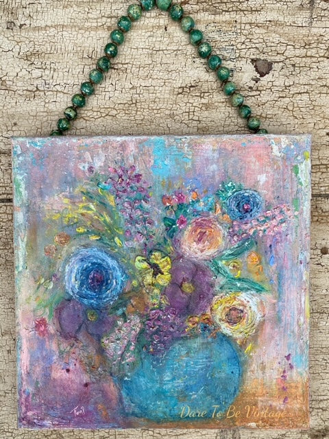 'Blooming Spring' Original Floral Art 12 X 12