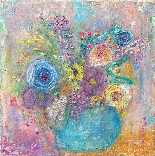 'Blooming Spring' Original Floral Art 12 X 12