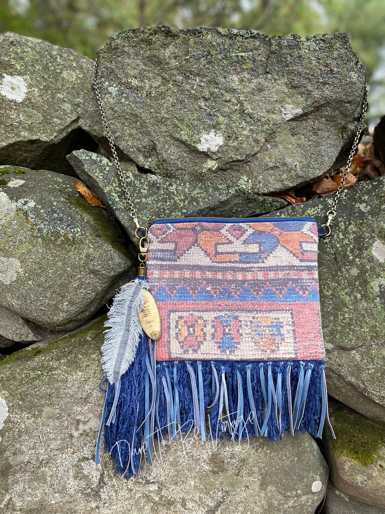 'Blue Jean Baby' Handmade Vintage Inspired Bohemian Crossbody Bag