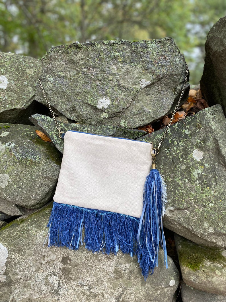 'Blue Jean Baby' Handmade Vintage Inspired Bohemian Crossbody Bag