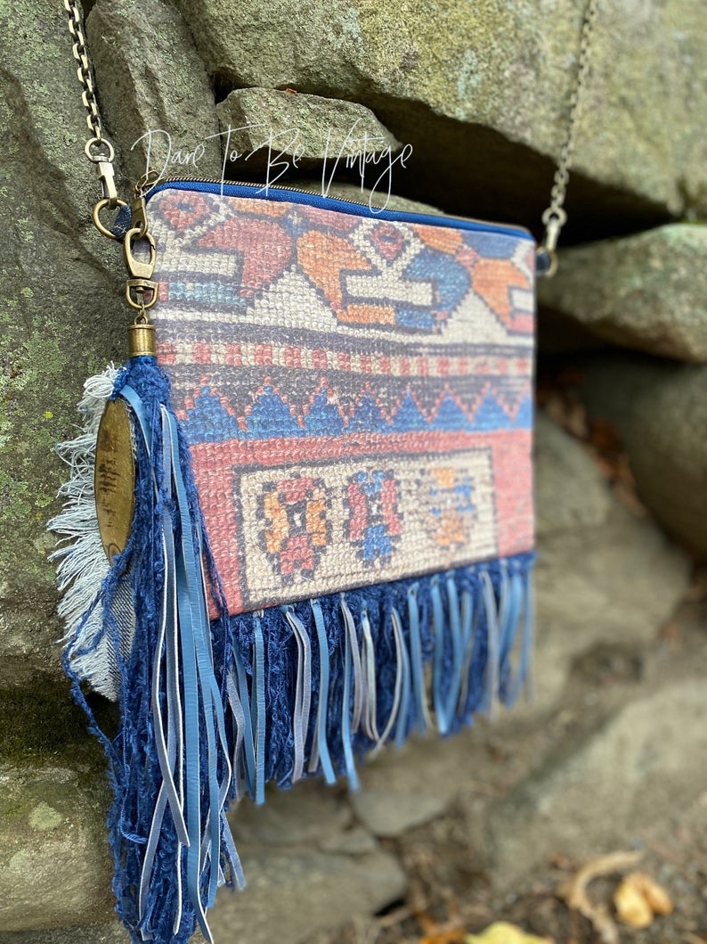 'Blue Jean Baby' Handmade Vintage Inspired Bohemian Crossbody Bag