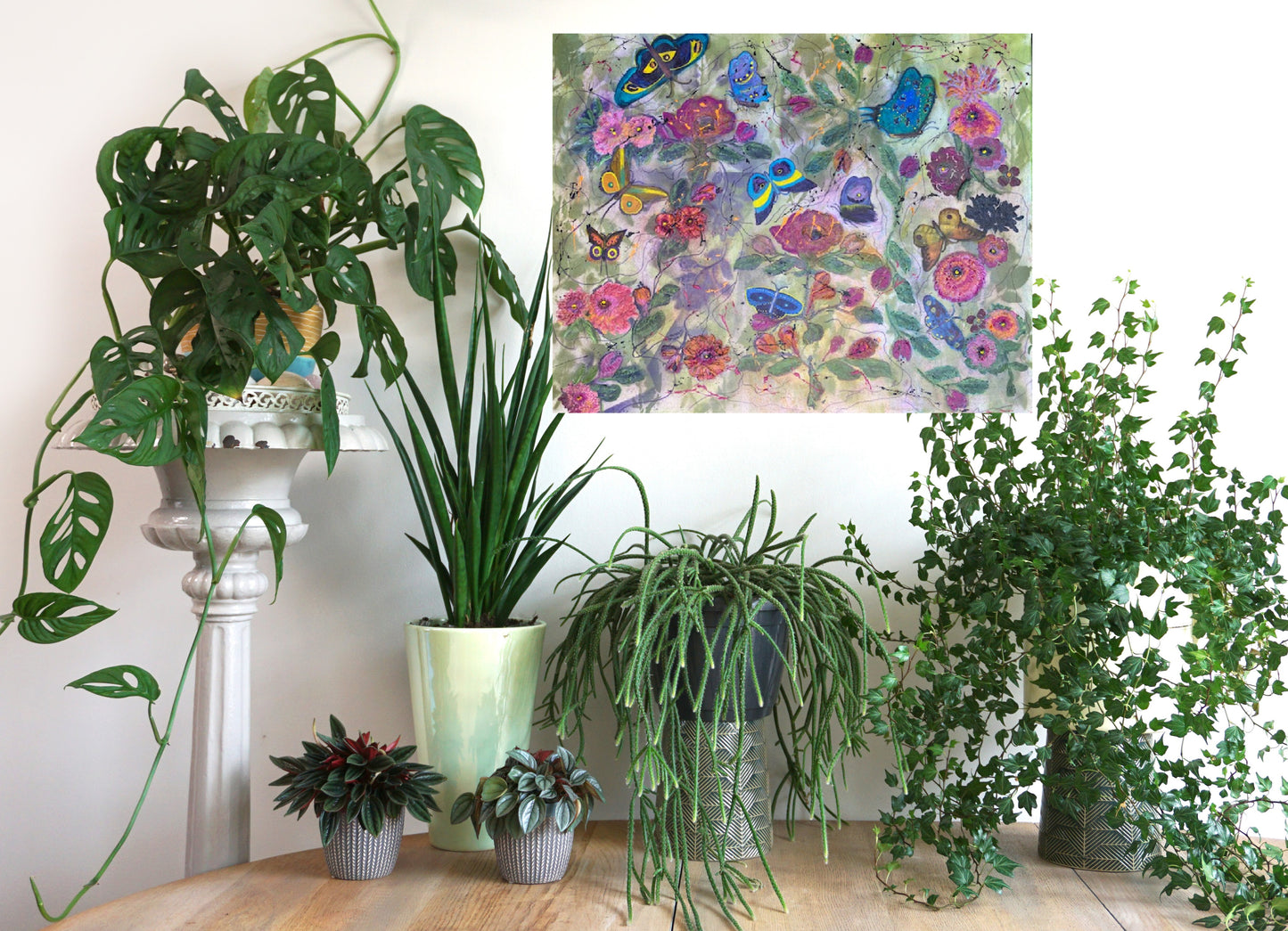 'You Give Me Butterflies' Whimsical Painting 30 X 24