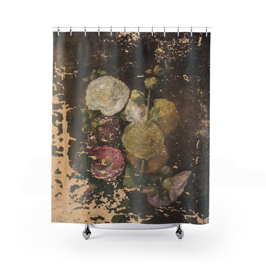 'Flirty Fleurs' Rustic Cottage Rose Shower Curtain