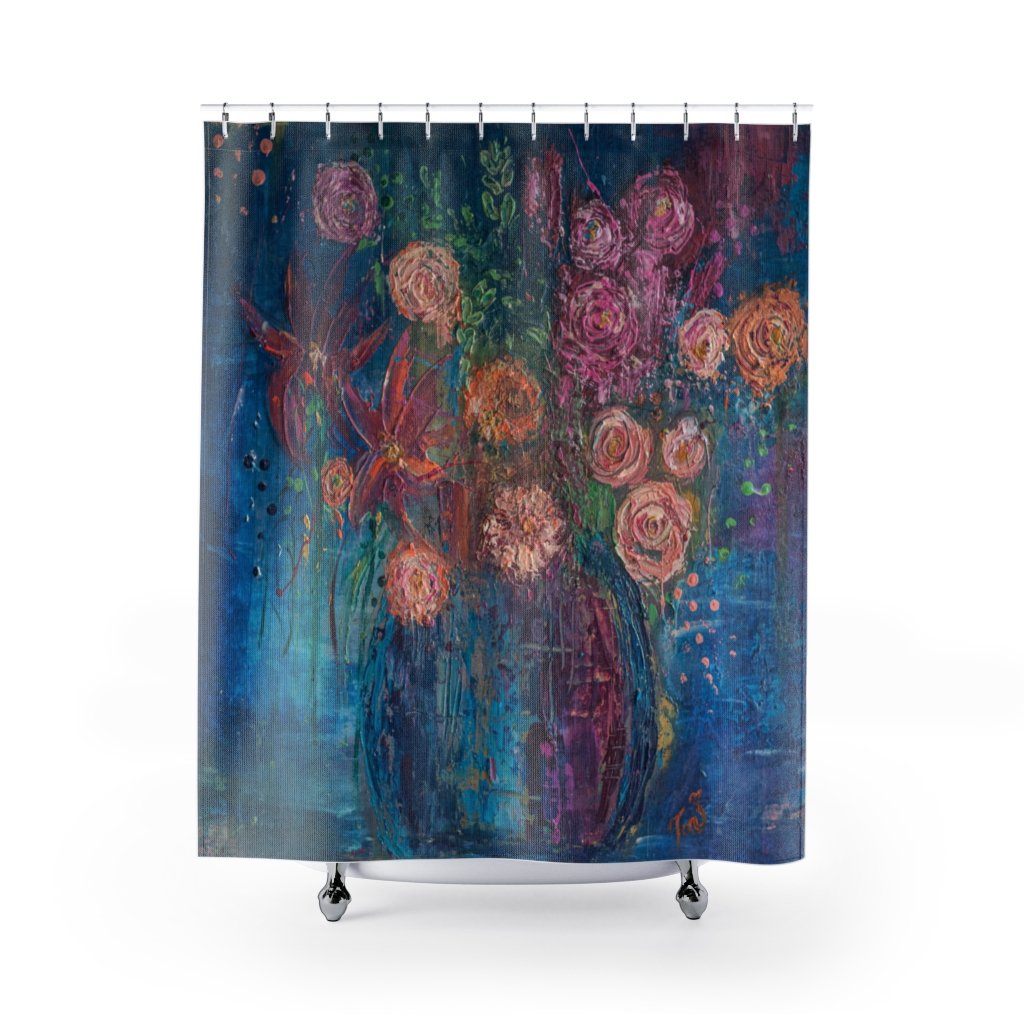 "Color My World " Floral Bouquet Faux Suede Square Pillow