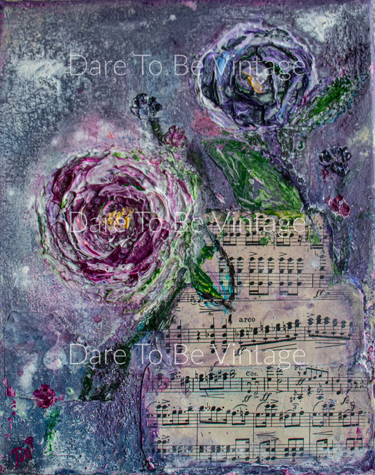 'Take A Waltz With Me' Floral Decoupage Paper