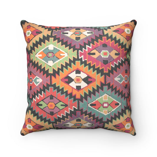 "The Hepburn Pillow" Geometric Faux Suede Square Pillow