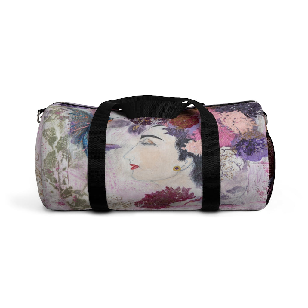'Innocent Beauty' Floral Hummingbird Duffel Bag