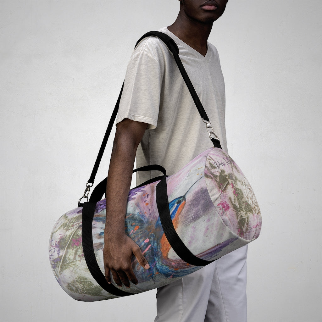 'Innocent Beauty' Floral Hummingbird Duffel Bag