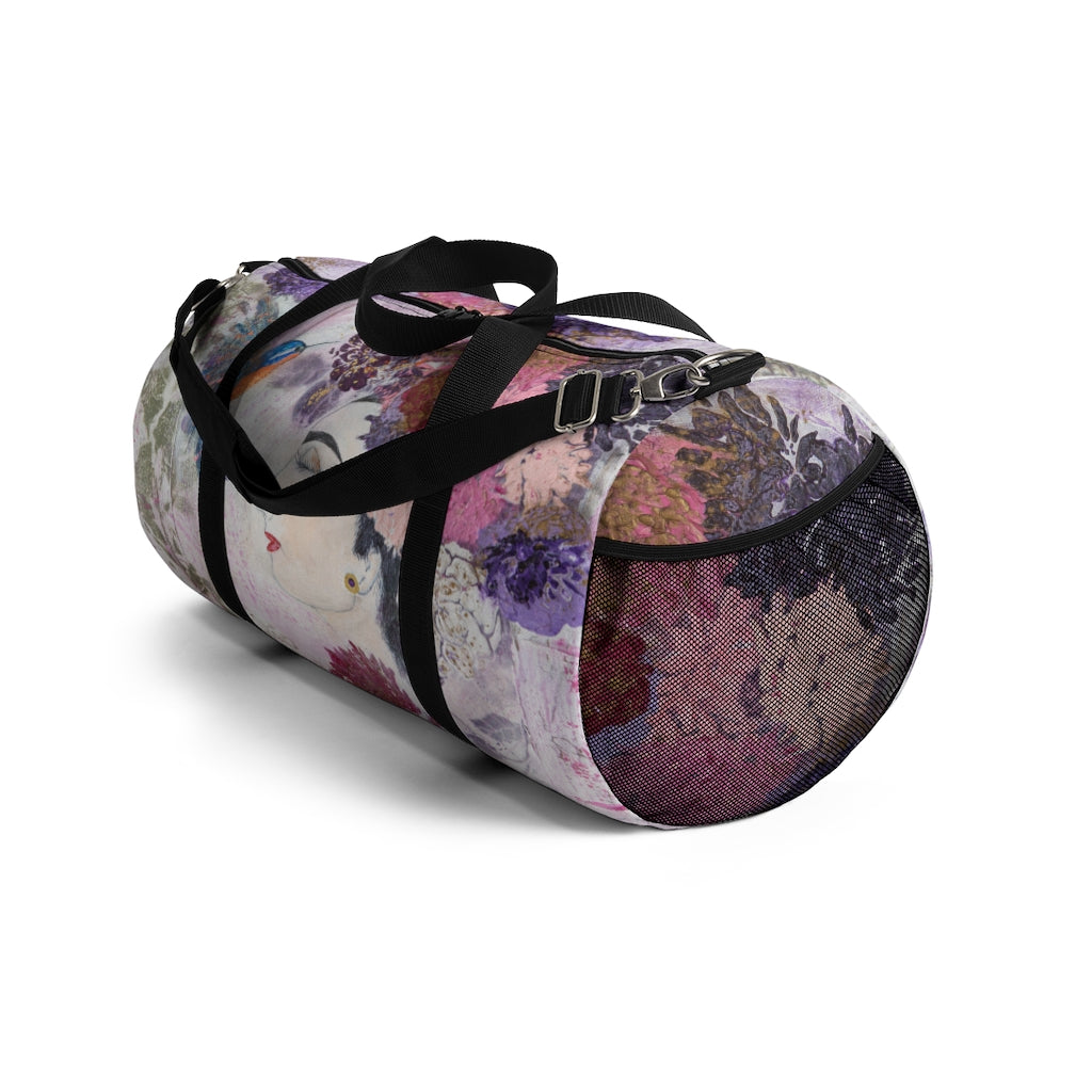 'Innocent Beauty' Floral Hummingbird Duffel Bag