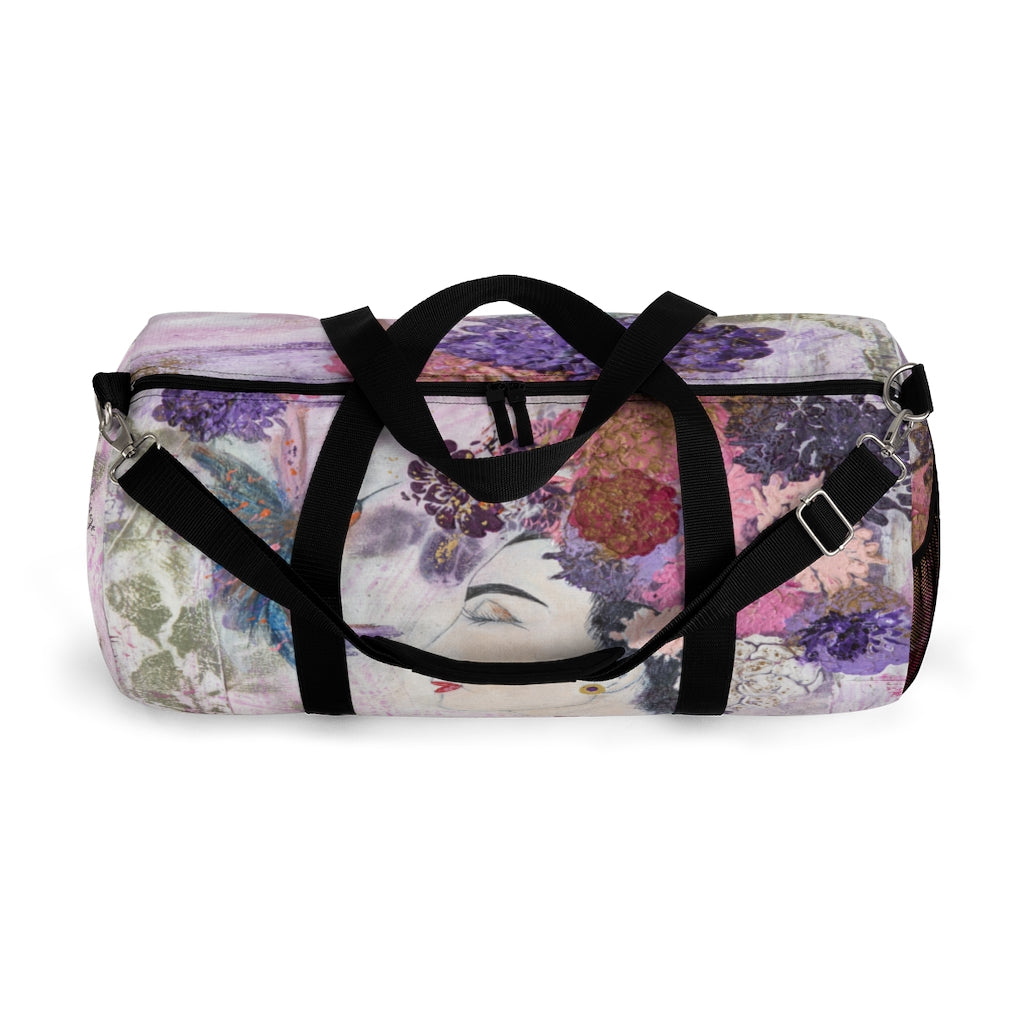 'Innocent Beauty' Floral Hummingbird Duffel Bag
