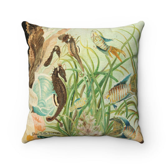 "Under The Sea" Seahorse Tropical Accent Pillow