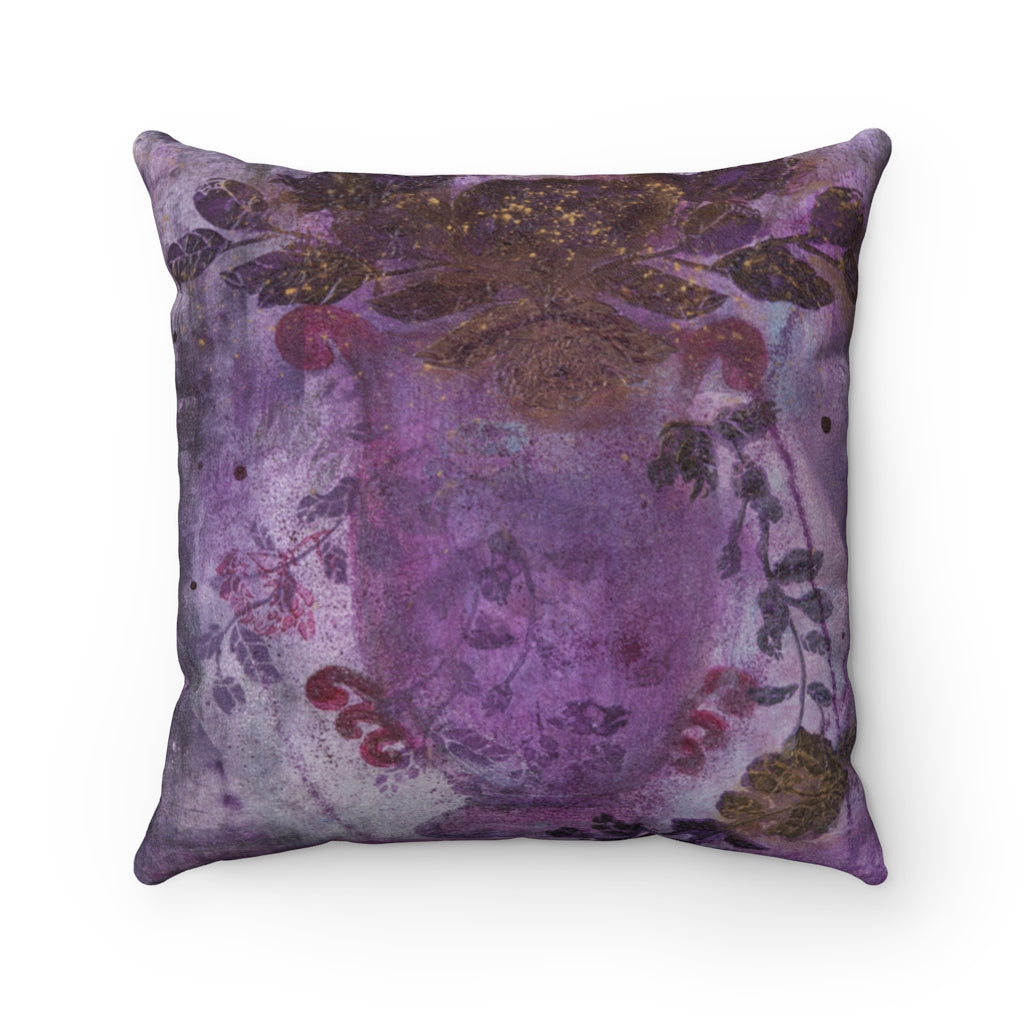 'Trailing Romance ' Purple Flowers Accent Pillow