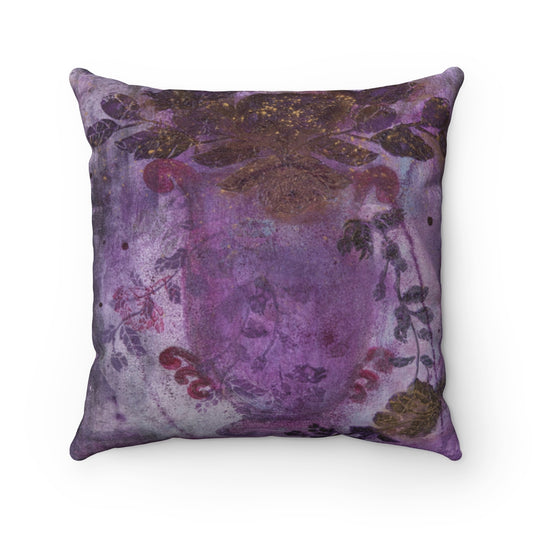 'Trailing Romance ' Purple Flowers Accent Pillow