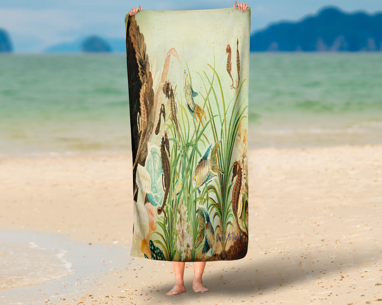 "Under The Sea" Tropical Sea Life Woven Throw Blanket Wall Art