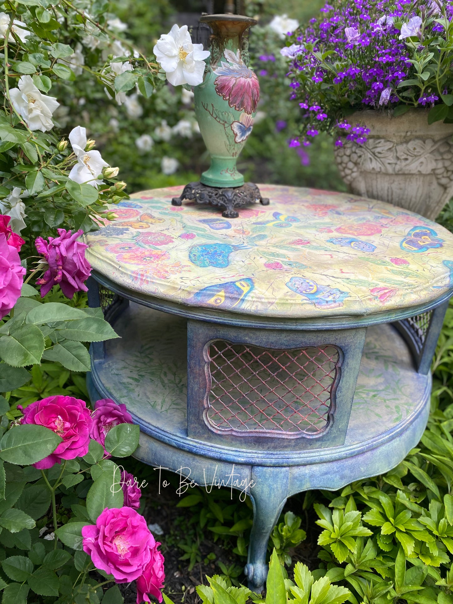 'You Give Me Butterflies' Hand Painted Butterflies Flowers Decoupage Paper