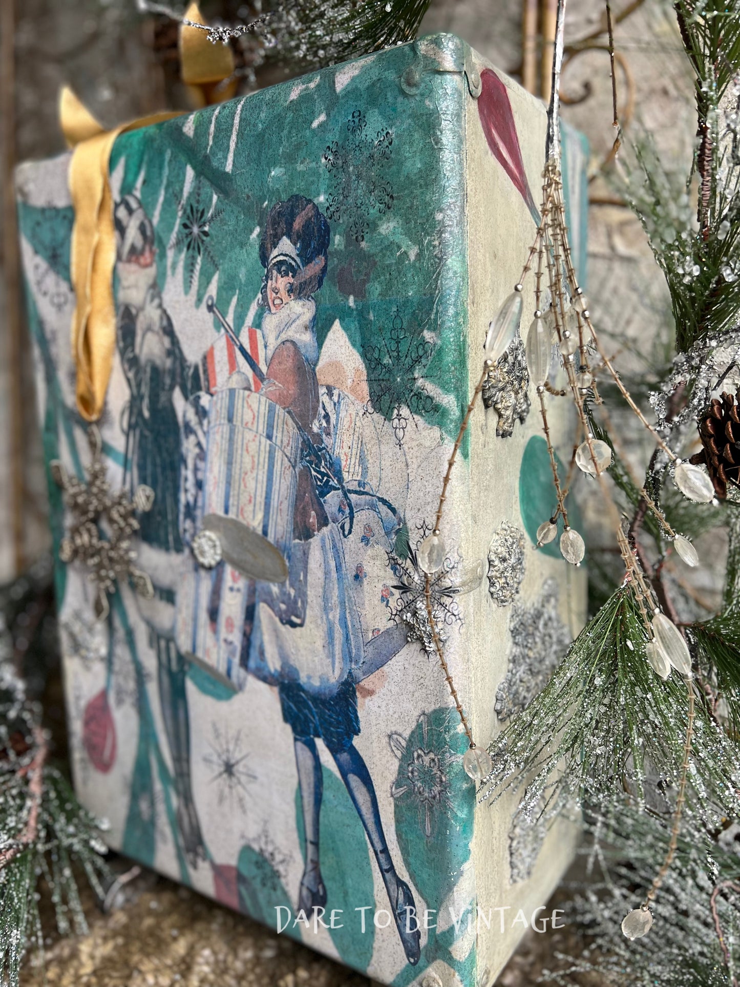 'Shopping Spree' Vintage Hand Painted Suitcase / Wearable Art