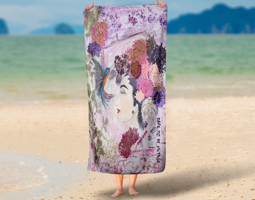 "Innocent Beauty " Hummingbirds Floral Shower Curtain