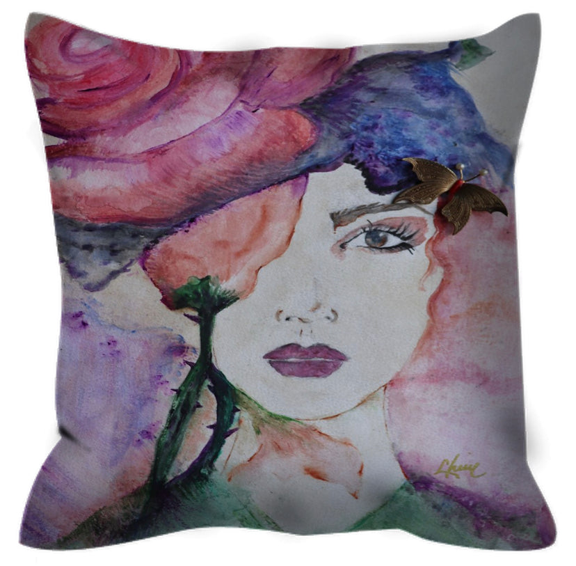 "Cover Me In Flowers" Floral Portrait Shower Curtain