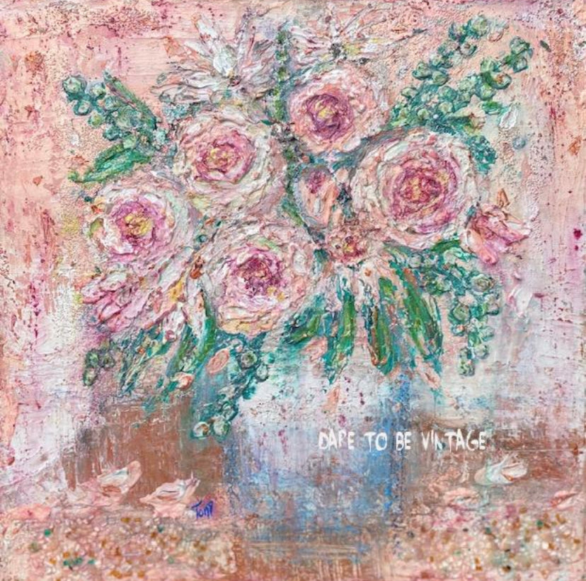 'Thrive' Floral Canvas Art