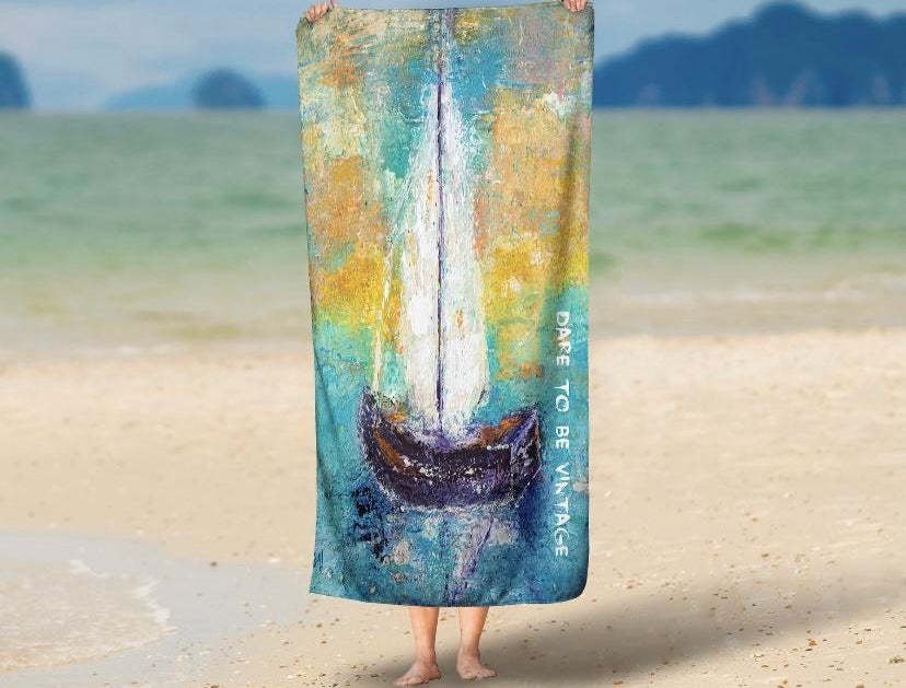 "Sail Away With Me " Sailboat Coastal Shower Curtain