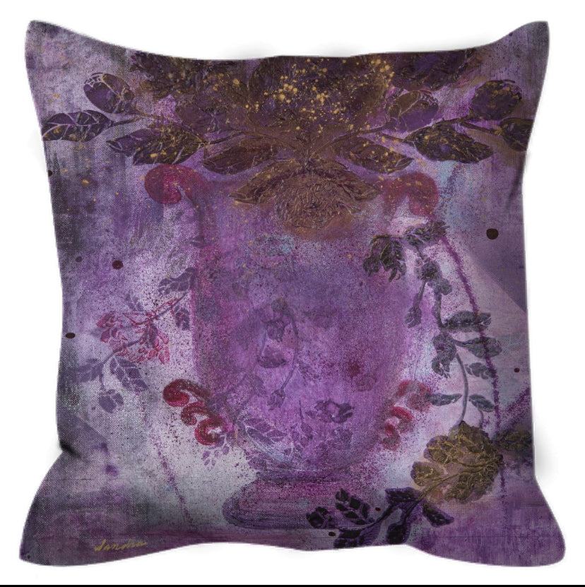 "Trailing Romance" Purple Floral Bouquet Shower Curtain
