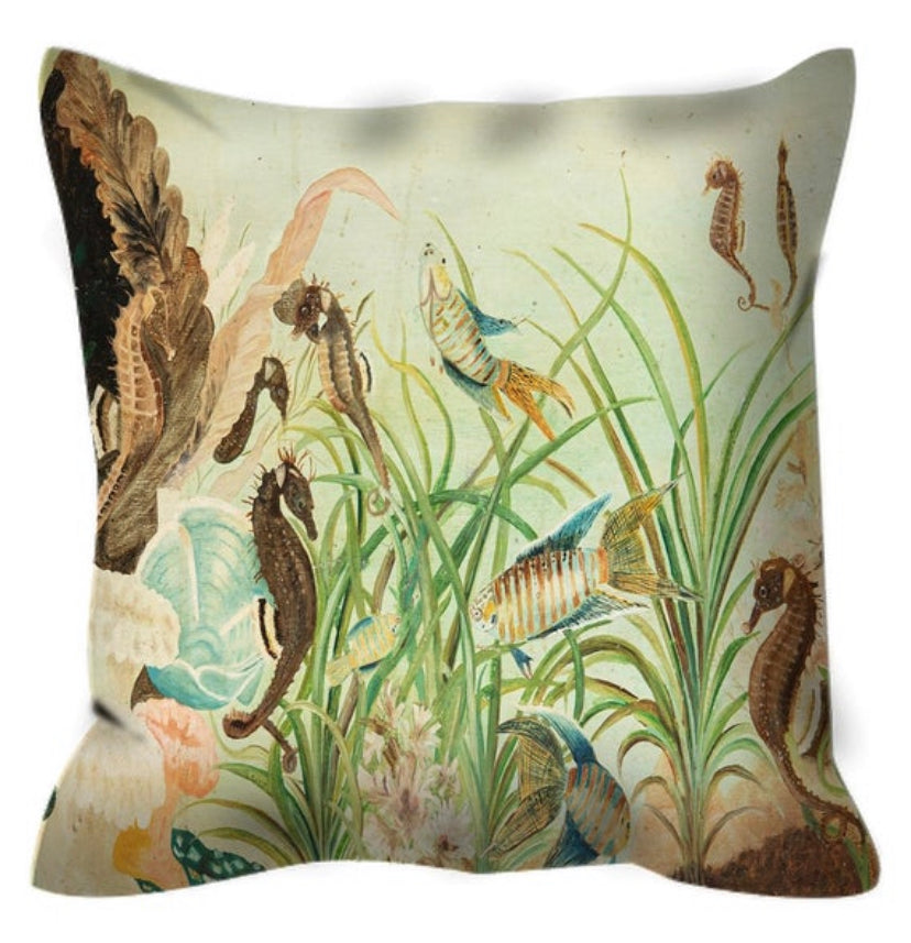 "Under The Sea" Tropical Sea Life Woven Throw Blanket Wall Art