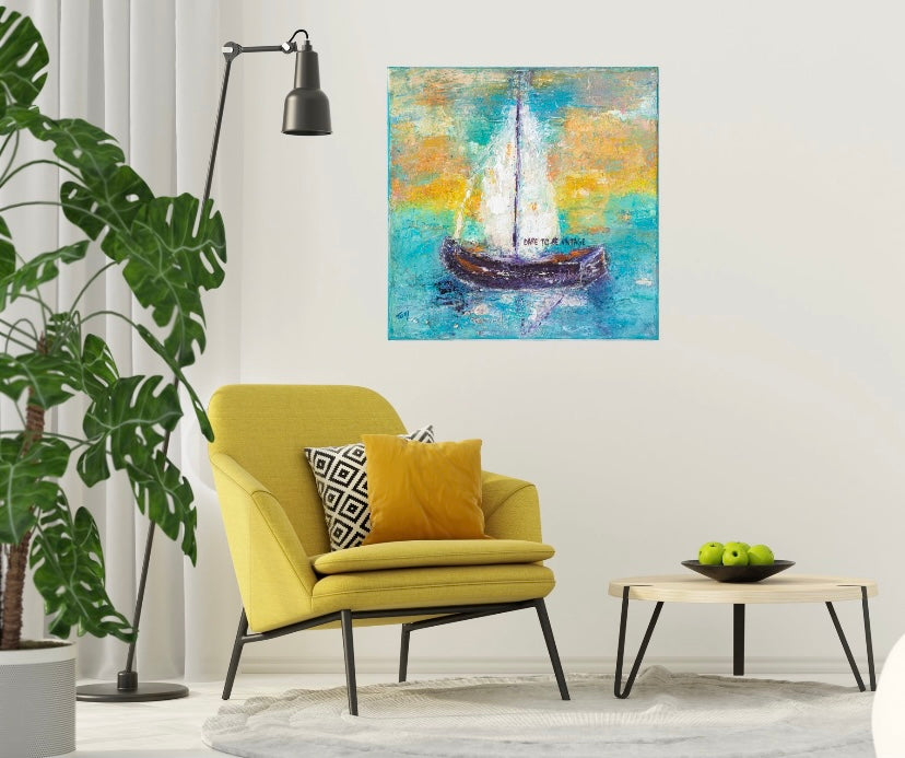 'Sail Away With Me' 12" X 12" Sailboat Original Painting